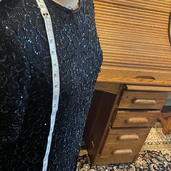 Vintage Brilliante by JA; Black silk, beaded dress - Picture 10 of 11